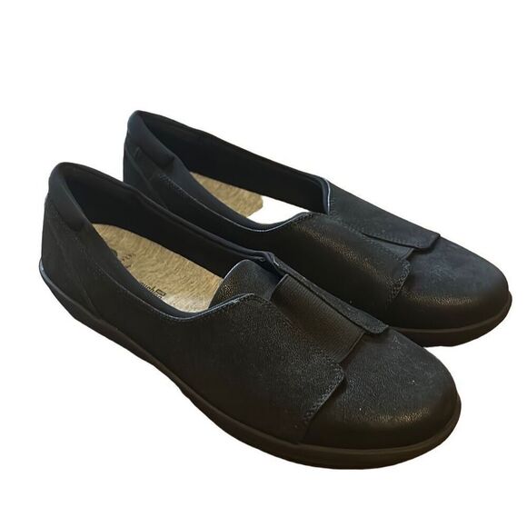 Clarks Cloud Steppers Black Ayla Band Slip on Comfort‎ Shoes 8.5 - Picture 1 of 7